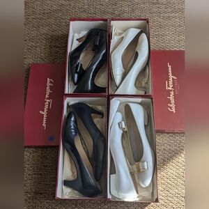 Lot of 4 Salvatore Ferragamo Vintage Shoes Pumps Women Size 9.5 AAA With Boxes